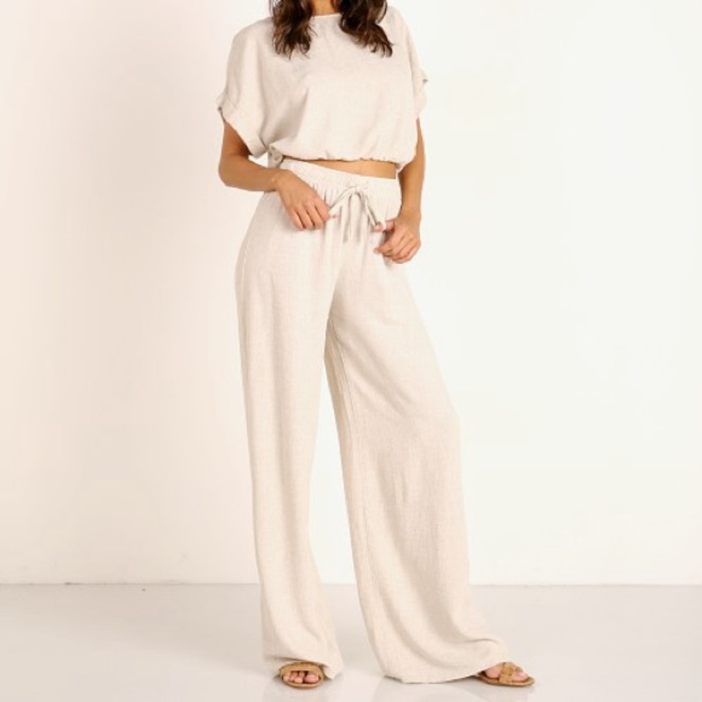 NWT Stillwater the brand The Venice Wide Leg Pant Natural